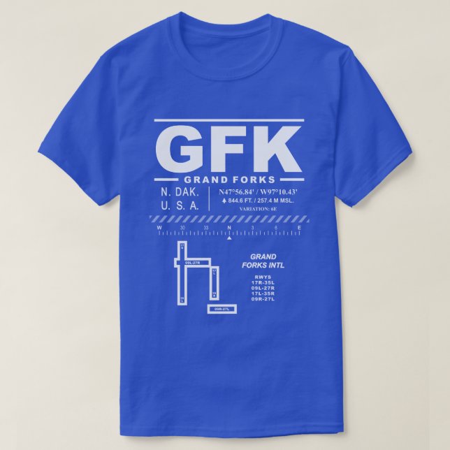 Grand Forks International Airport GFK T-Shirt (Frente do Design)