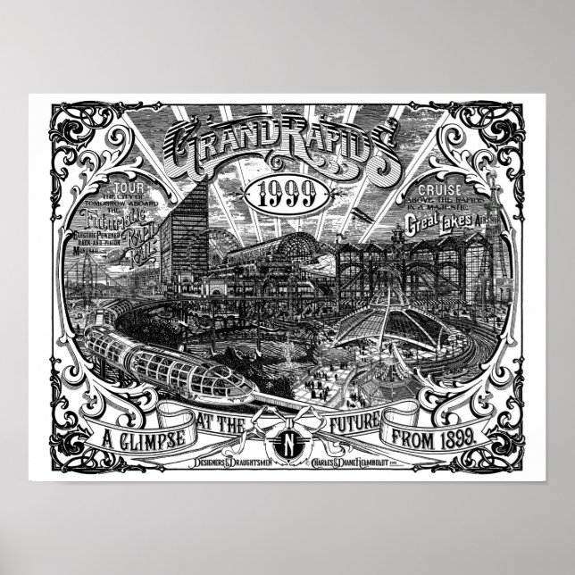 Grand Rapids 1999 16 X 12 Poster de Trabalho de ar (Frente)