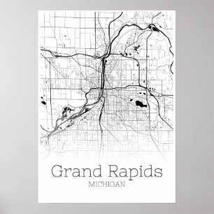 Grand Rapids Map - Michigan - City Map Poster