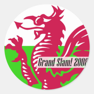 Grand slam do rugby de Galês! Etiqueta 2008
