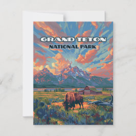 Grand Teton National Park Montanhas Wyoming Card