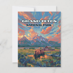 Grand Teton National Park Montanhas Wyoming Card