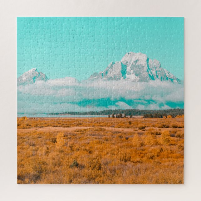 Grand Teton no quebra-cabeça de outono (Vertical)