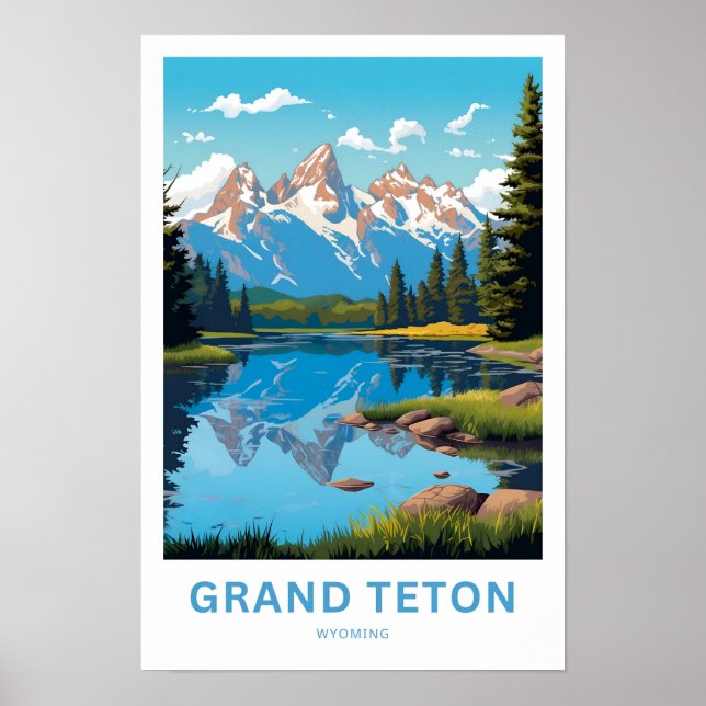 Grand Teton Wyoming Viagem Impressão (Frente)