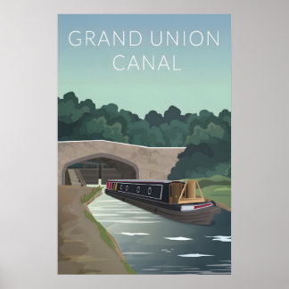 Grand Union Canal Travel Poster