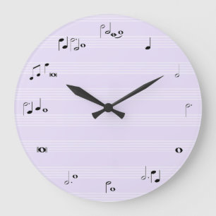 Grande A música nota o relógio de ponto - roxo do lilac