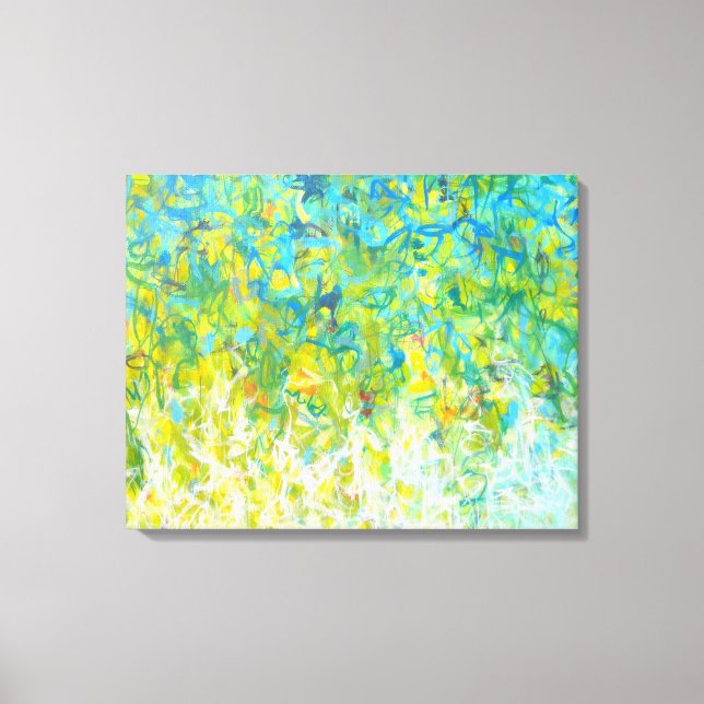 Grande Abstrato Turquoise Canvas branca amarela-am (Frente)