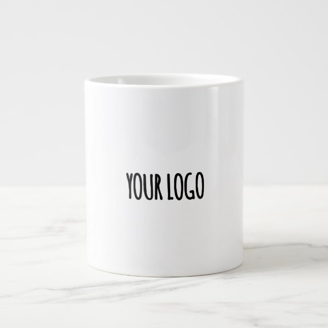 Grande adicione seu logotipo a uma caneca de café branca (Frente)
