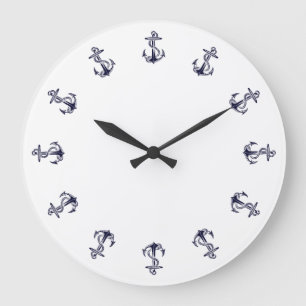 Grande Âncoras Náuticas, Relógio de Fundo Branco