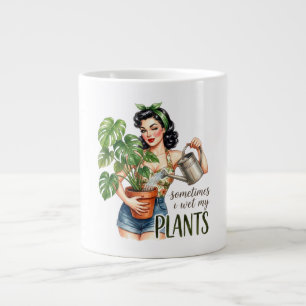 Grande Às vezes eu molho minhas plantas Caneca de café co