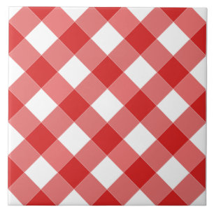 Grande azulejo Checkered vermelho