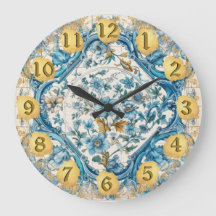 Azulejo, Dourado, Talavera Azulejo, olha relógio d