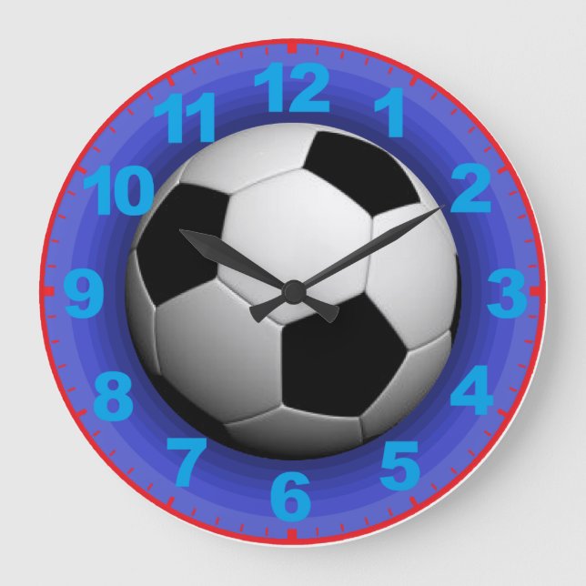 Grande Bola De Futebol No Relógio Com Números (Frente)
