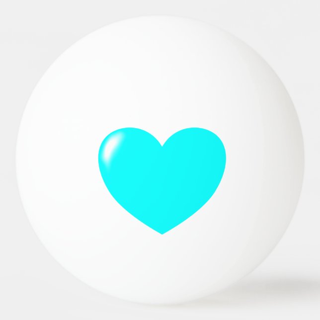 Grande Bola de Pong do Coração Turquesa (Frente)