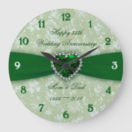 Grande Bold Damask 55º Relógio do Aniversário de Casament