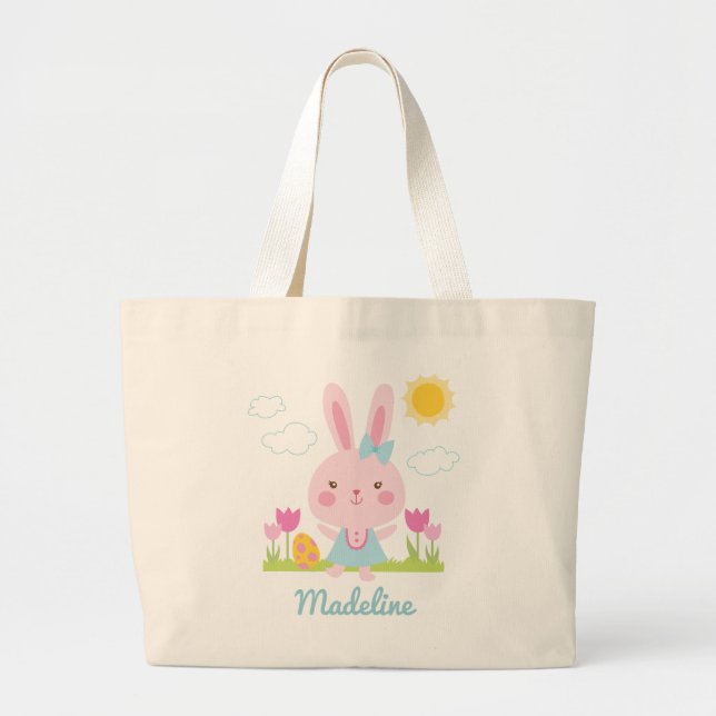 Grande Bolsa de Tote de Coelhinho de Páscoa (Frente)
