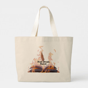 Grande Bolsa Jumbo Tote Livro Flamejante - Leia Sonhe Rep