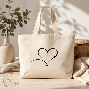 Grande Bolsa Stylish Heart Mark Jumbo Tote para Uso Diári