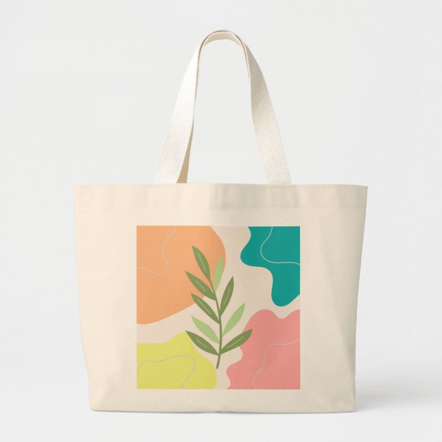 Grande Bolsa tote abstrata Boho (Frente)