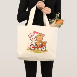 Grande Bolsa Tote Bike Bunny Love