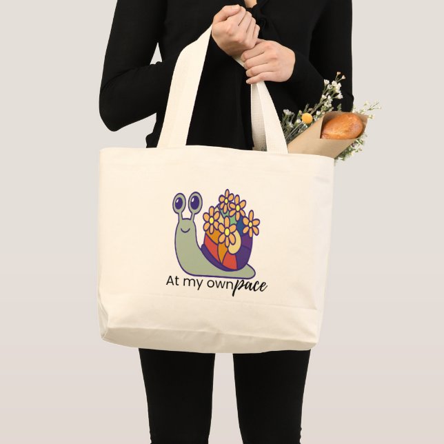 Grande Bolsa Tote Caracol Floral | Bolsa de Compras de Lo (Frente (produto))