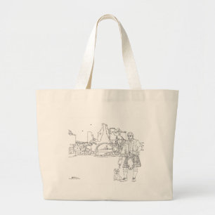 Grande Bolsa Tote Castelo de Donnottar, Escócia
