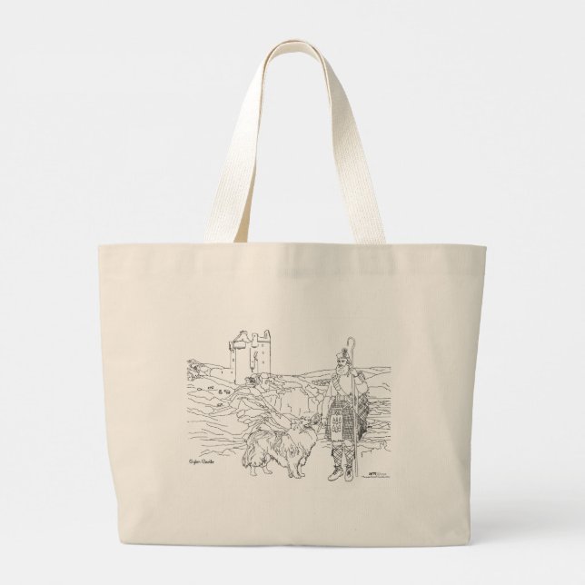 Grande Bolsa Tote Castelo Gylen Escócia (Verso)