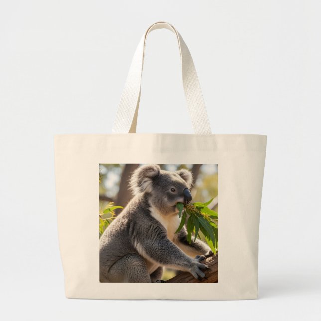 Grande bolsa tote com design de coala  (Frente)