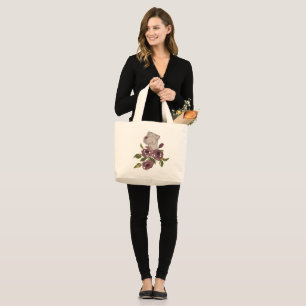 Grande Bolsa tote com ilustração de Pitbull