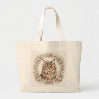 Grande Bolsa tote Coroa Barroca Coquette Gato Luxo