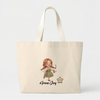 GRANDE BOLSA TOTE CUTE CARTOON MENINA CRESCER ALEGRIA POS