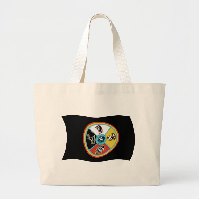 Grande Bolsa Tote da Bandeira da Tribo Sault Ste. Marie (Frente)