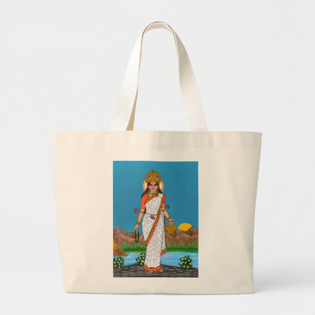 Grande Bolsa Tote da Deusa Brahmacharini (Frente)