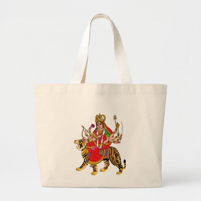 Grande Bolsa Tote da Deusa Chandraghanta (Frente)