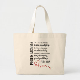 Grande Bolsa Tote da Mamãe Orgulhosa de Gato e Cachorro