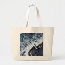 bolsa tote de arte de cristal de onda do oceano bo