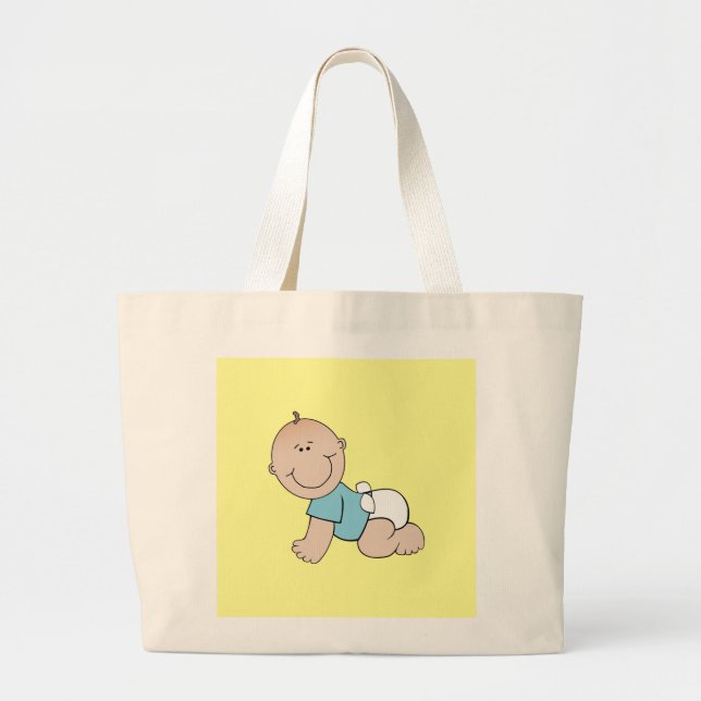 Grande Bolsa tote de bebê menino engatinhando (Frente)