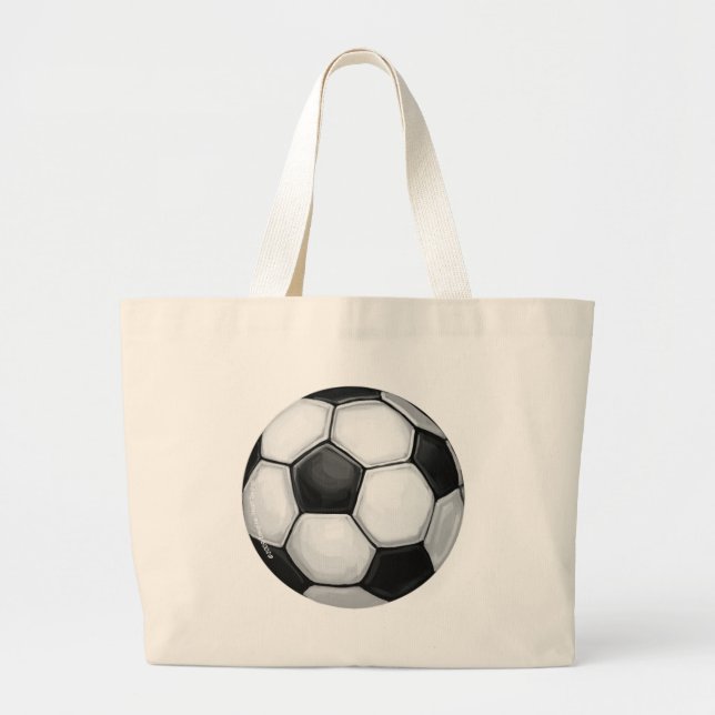 Grande Bolsa Tote de Bola de Futebol (Frente)