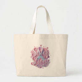 Grande Bolsa Tote de Conscientização sobre Câncer Sister