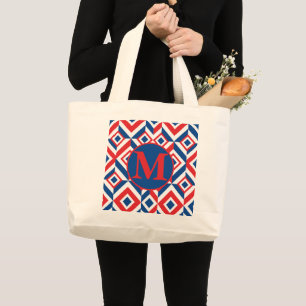 Grande Bolsa Tote de Monograma Personalizado com Cores Pa