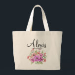 Grande Bolsa Tote de Noiva com Floral Rústico - Presente<br><div class="desc">Celebre sua comitiva de noiva com essas encantadoras bolsas rústicas, apresentando delicados desenhos florais e personalização de nome personalizado em tela de algodão premium de 12oz. O tamanho amplo de 18"x16" acomoda itens essenciais do dia do casamento, enquanto as alças reforçadas de 10" garantem conforto. Adorada pelas damas de honra...</div>