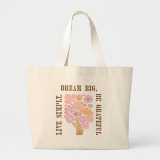 Grande Bolsa tote de presente motivacional com estética f
