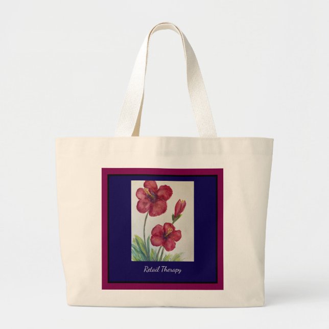Grande Bolsa Tote Flor Brilhante (Frente)