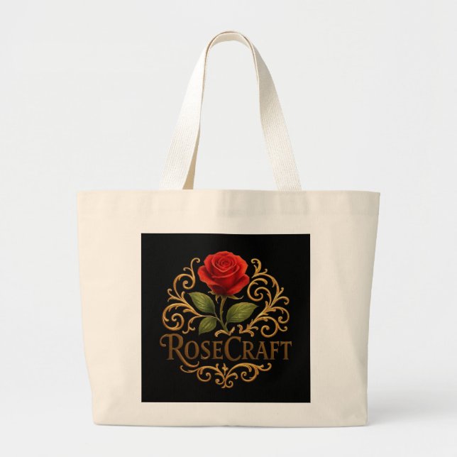 Grande Bolsa Tote Floral Rose Craft (Frente)
