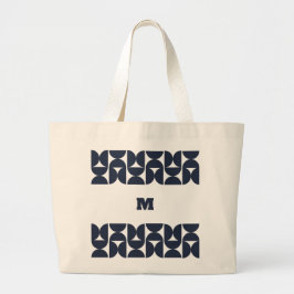 Grande Bolsa Tote Geométrica Monograma Moderno de Meados