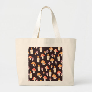 Grande Bolsa Tote Gigante Velas e Cogumelos
