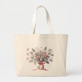 Grande Bolsa Tote Holly de Dezembro Personalizada