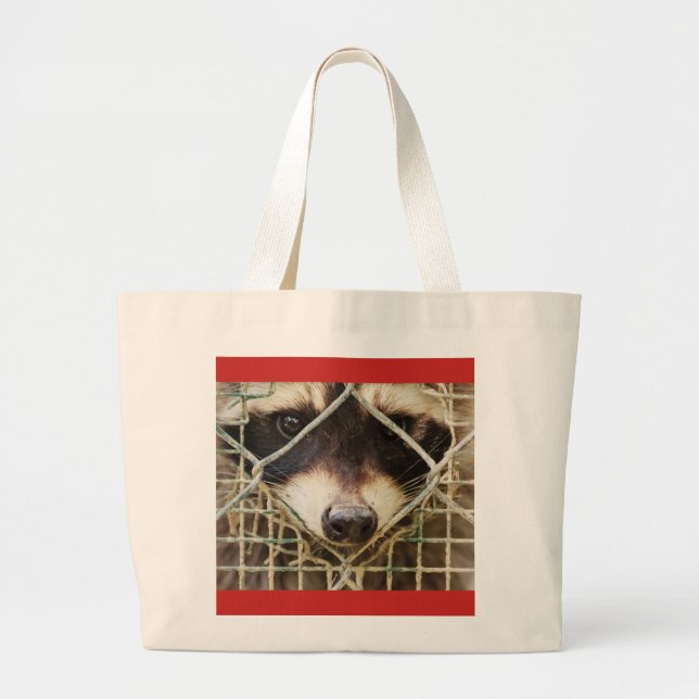 Grande bolsa tote jumbo de guaxinim (Frente)