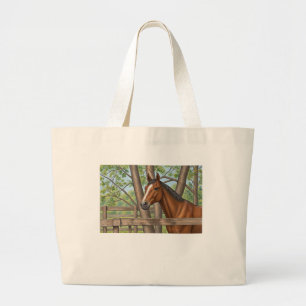Grande Bolsa Tote Jumbo Retrato de Cavalo