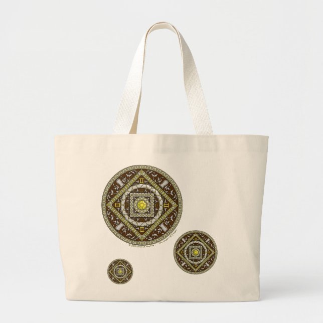 Grande Bolsa Tote Mandala Gêmeos (Frente)